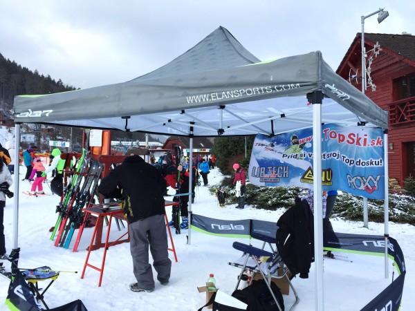 Testovanie lyží Elan, lyžiarsky svah