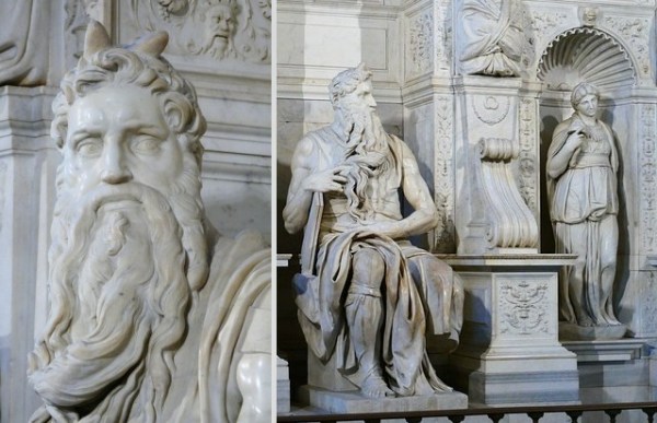 Michelangelo a jeho dielo Mojžiš s rohmi