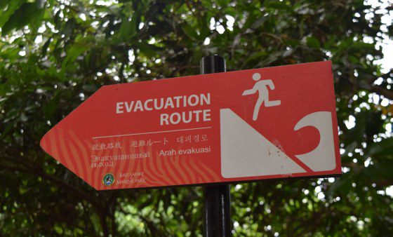 evakuačné body pred tsunami