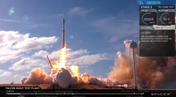 Falcon Heavy, spaceX mission 2018 štart rakety