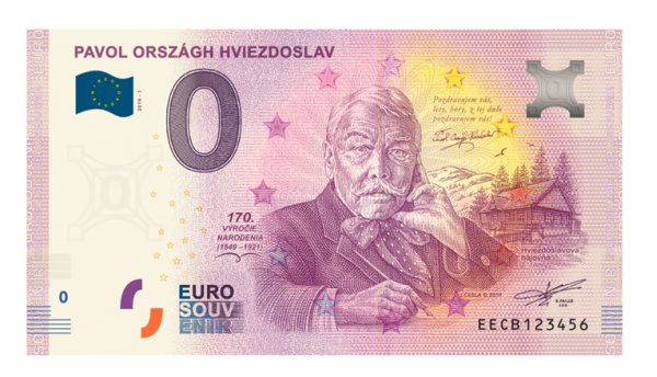 P.O. Hviezdoslav 0 eur bankovka Orava