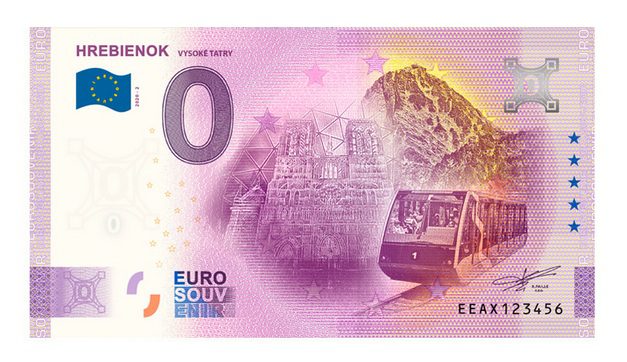 Vysokék Tatry, Hrebienok a 0 eurová suvenírová bankovka