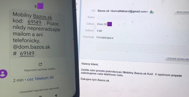 Bazoš.sk podvod s overovacím číslom