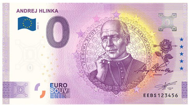 Andrej Hlinka 0 eur bankovka
