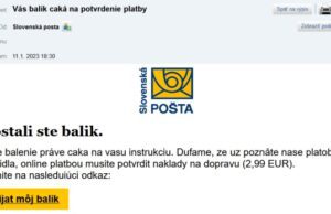 Falošná slovenská pošta, emaily poplatky