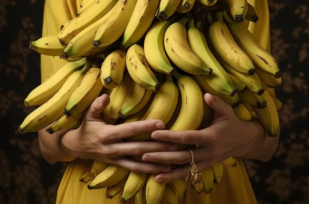 banány v rukách ženy