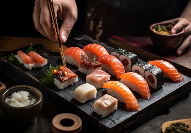 sushi suši Japan gastronómia