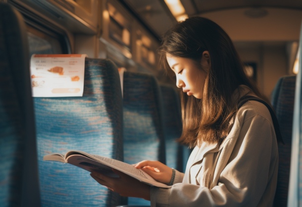 japonské dievča vo vlaku